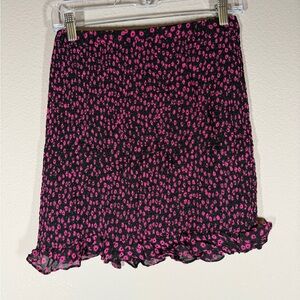 The Kooples Floral Pink and Black Women's Skirt Size 2